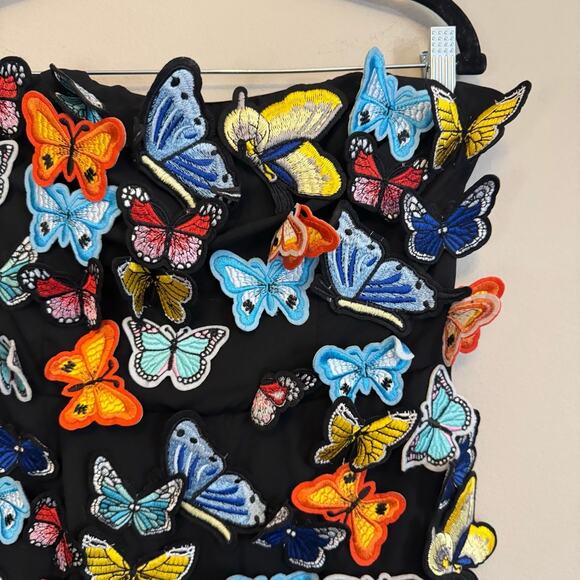 NWT Shein Butterfly Patches Dress Black Large - Picture 2 of 7